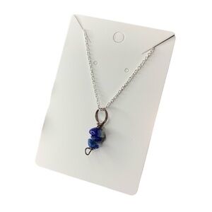 Blue crystal silver necklace